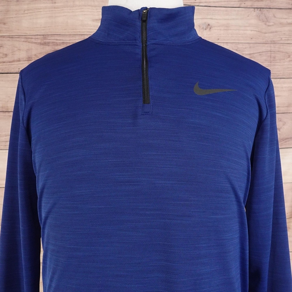Nike Dri-FIT Pullover Mens M Blue 1/4 Zip Long Sleeve Moisture Wicking Athletic‎
